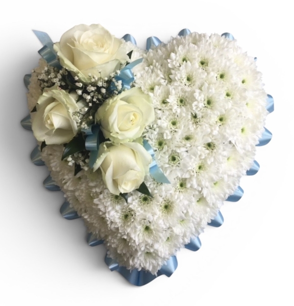 Baby Blue Based Heart Funeral Tribute