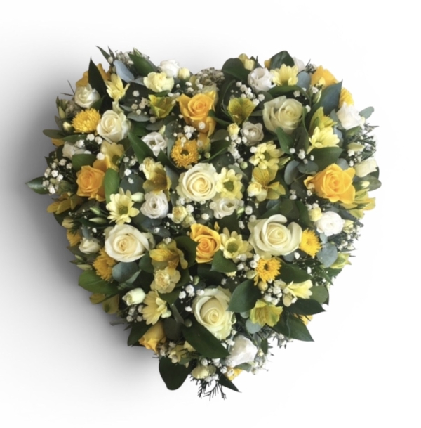 Yellow Loose Heart Funeral Tribute