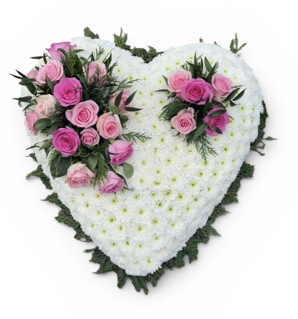 Shades Of Pink Based Heart Funeral Tribute