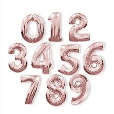 Rose Gold Number Shaped Helium Balloon