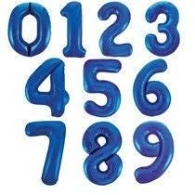 Blue Number Shaped Helium Balloon