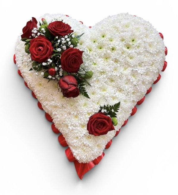 Red Based Heart Funeral Tribute