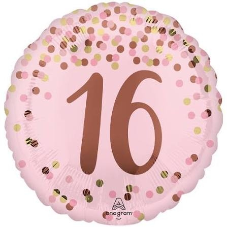 16th Birthday Girl Confetti Helium Balloon