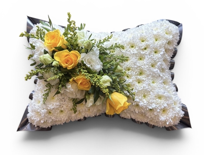 Black & Yellow Pillow Funeral Tribute