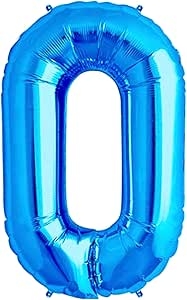Blue Number 0 Shaped Helium Balloon