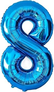 Blue Number 8 Shaped Helium Balloon