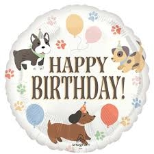 Happy Birthday Dog Helium Balloon