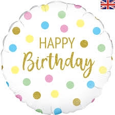 Happy Birthday Pastel Dots Helium Balloon