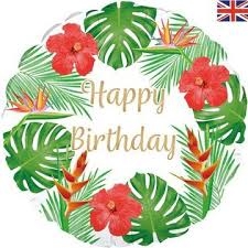 Happy Birthday Tropical Helium Balloon