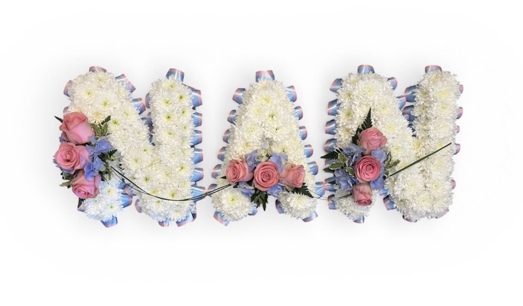 Nan Baby Pink & Blue Funeral Tribute