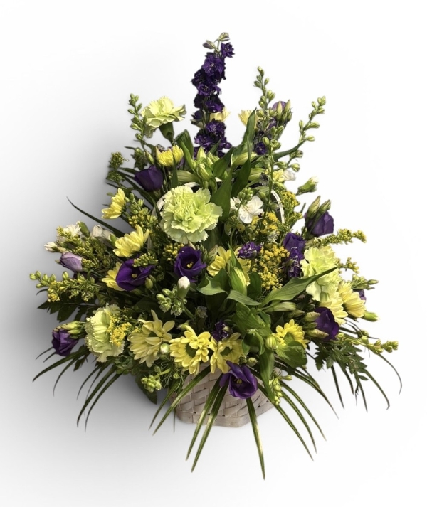 Purple Rain Basket Arrangement