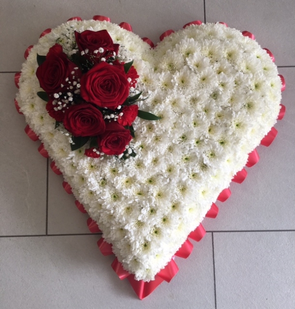 Red Based Heart Funeral Tribute