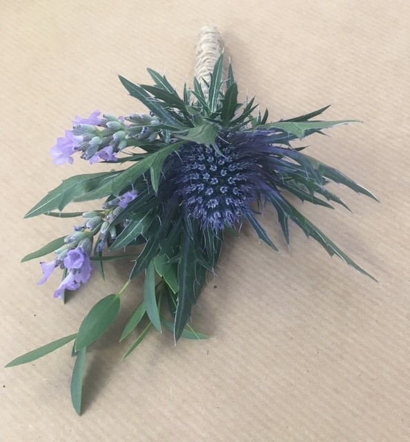 Thistle & Lavender Buttonhole