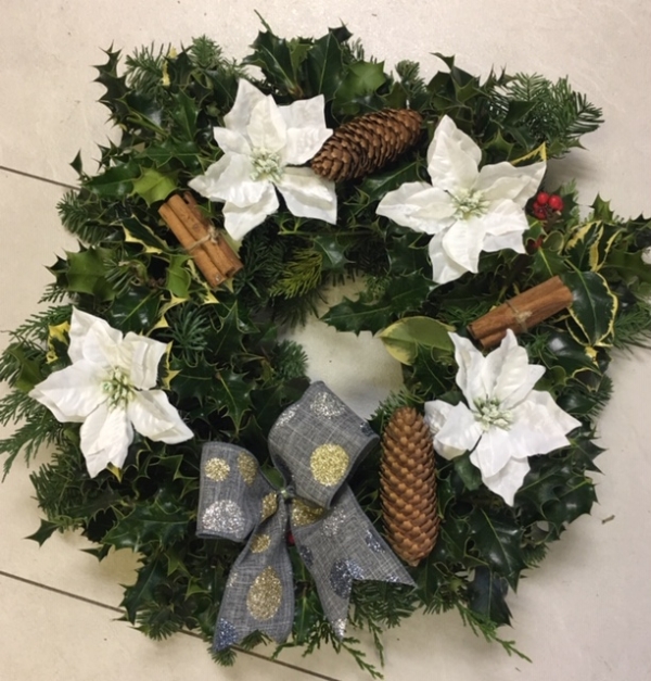 White Holly Wreath