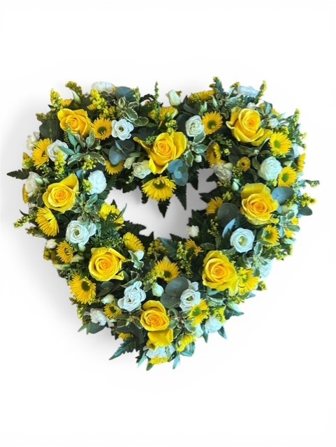 Yellow & White Loose Open Heart