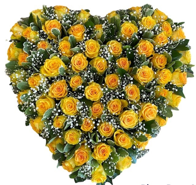 Yellow Roses Loose Heart