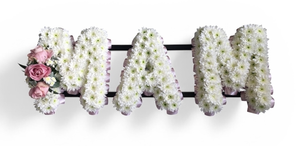 Pink & White Mam Funeral Tribute