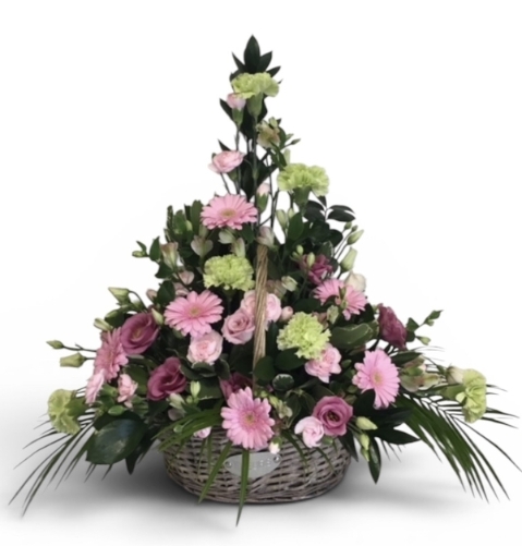 Pretty In Pinks Basket Arrangement