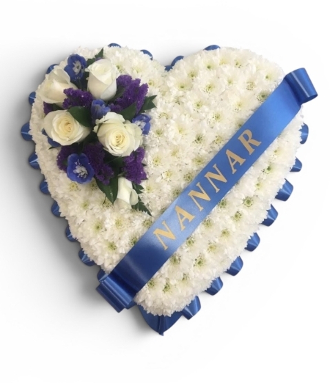 Blue Based Heart Funeral Tribute