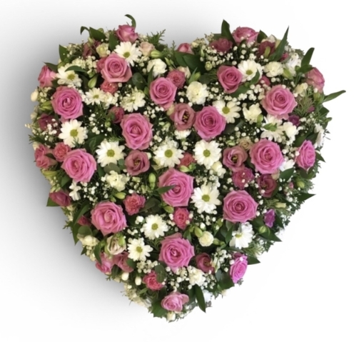 Pink Loose Heart Funeral Tribute
