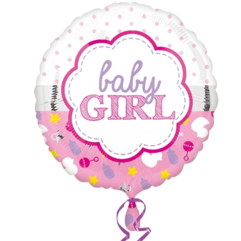 Baby Girl Flower Round