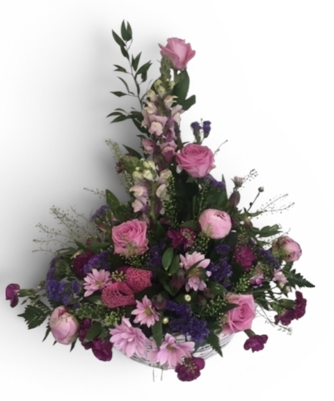 Striking Purple & Pink Basket Arrangement