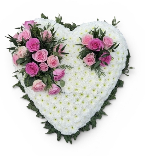 Shades Of Pink Based Heart Funeral Tribute