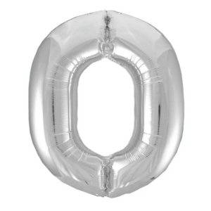Silver Number Shaped Helium Balloon