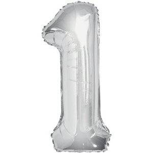 Silver Number Shaped Helium Balloon