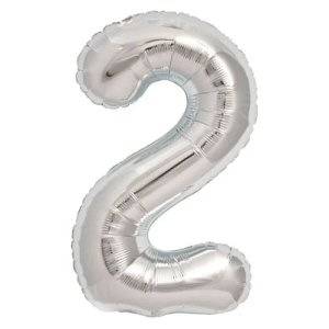Silver Number Shaped Helium Balloon