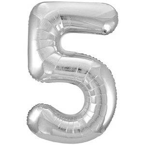 Silver Number Shaped Helium Balloon