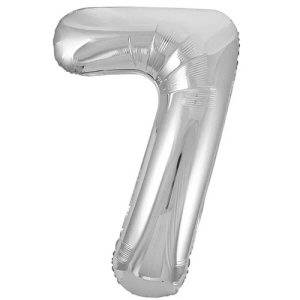 Silver Number Shaped Helium Balloon