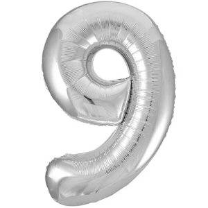 Silver Number Shaped Helium Balloon