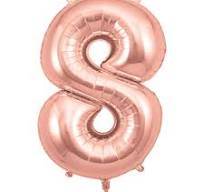 Rose Gold Number Shaped Helium Balloon