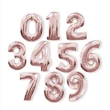 Rose Gold Number Shaped Helium Balloon
