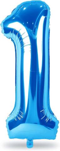 Blue Number Shaped Helium Balloon