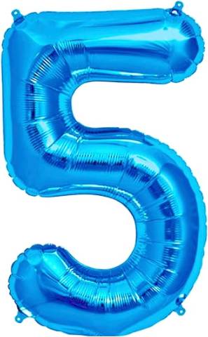 Blue Number Shaped Helium Balloon