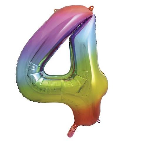 Rainbow Number Shaped Helium Balloons
