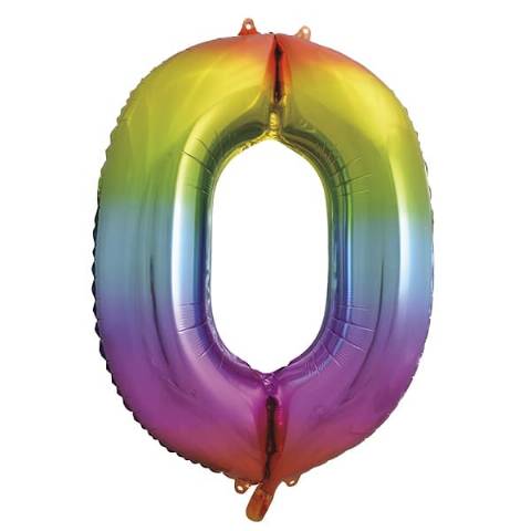 Rainbow Number Shaped Helium Balloons