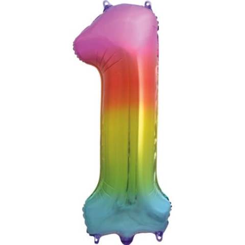 Rainbow Number Shaped Helium Balloons