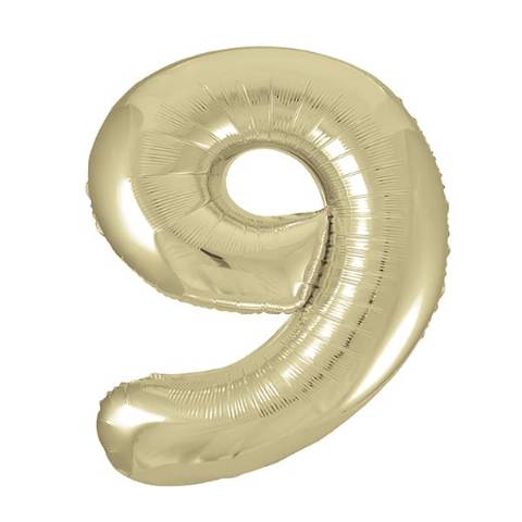 Champagne Gold Number Shaped Helium Balloon