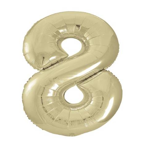 Champagne Gold Number Shaped Helium Balloon