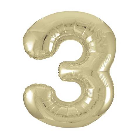 Champagne Gold Number Shaped Helium Balloon