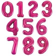 Pink Number Shaped Helium Balloon