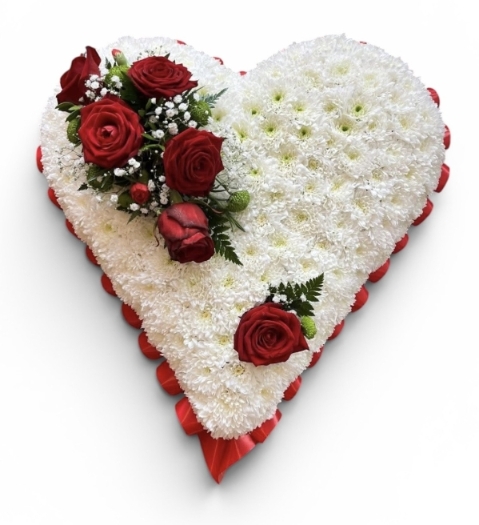 Red Based Heart Funeral Tribute