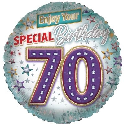 70th Birthday Helium Balloon