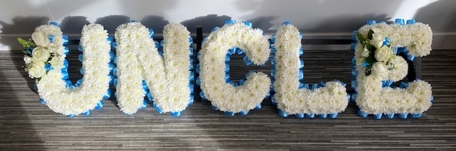 Blue & White Uncle Funeral Tribute