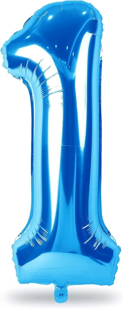 Blue Number 1 Shaped Helium Balloon