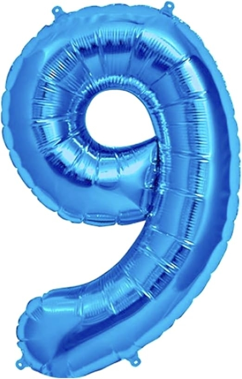 Blue Number 9 Shaped Helium Balloon