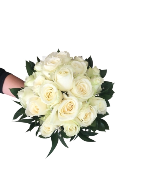 Cream Rose & Diamante Bouquet